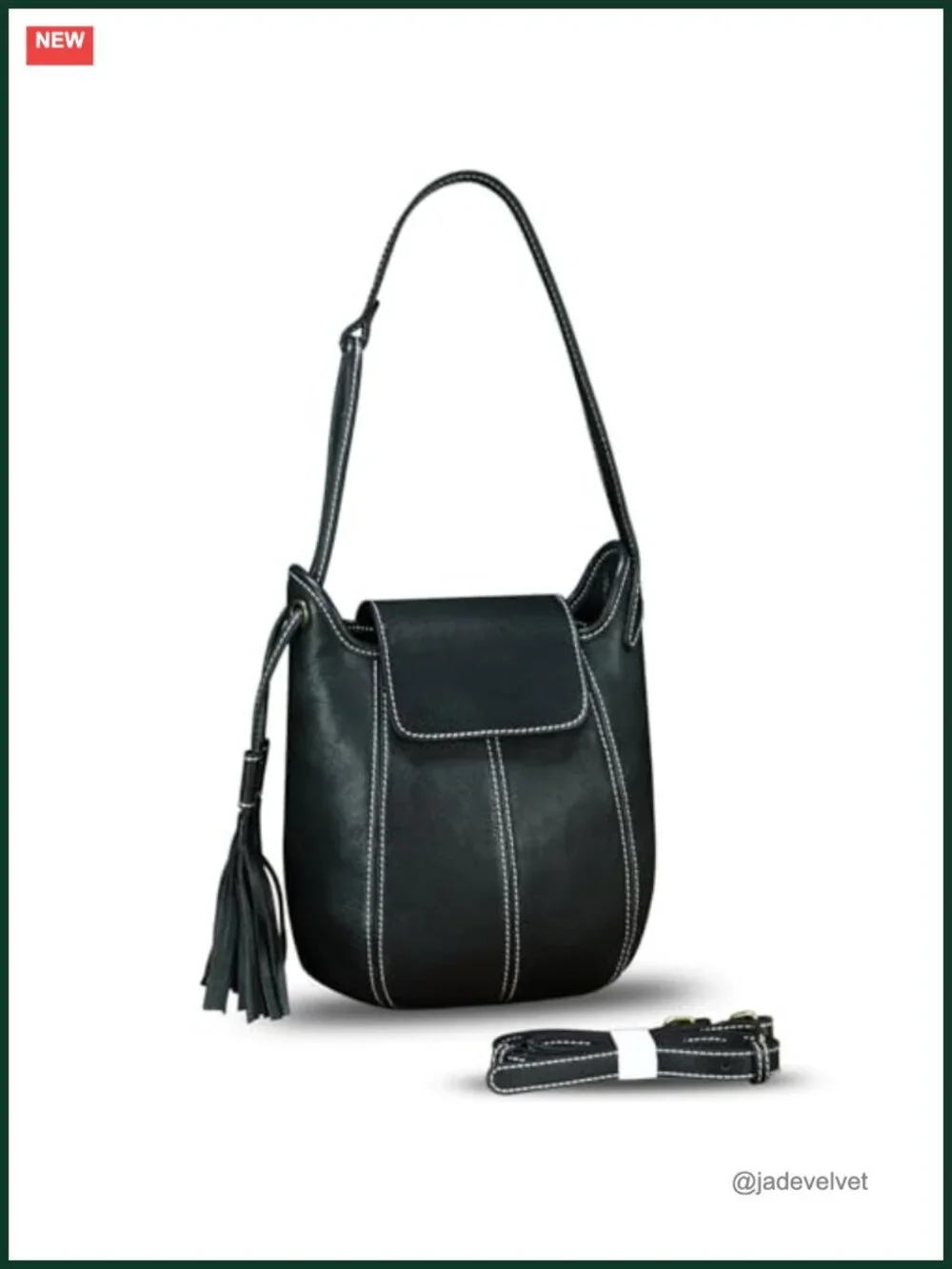 Genuine Leather Hobo Bag Women Shoulder Crossbody Satchel Purse with Tassel